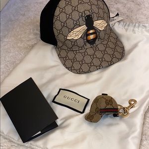 GUCCI GG Canvas Hat Keychain